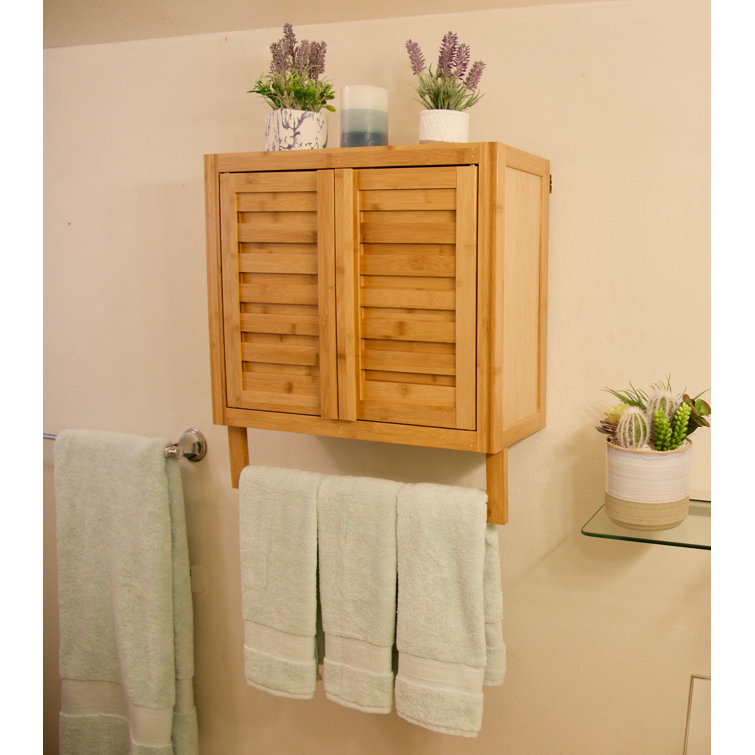 Bay Isle Home Armoire de salle de bain murale en bois massif h 20,5 po x l 22,4 po x p 8,5 po